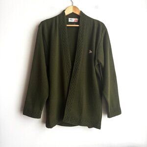 Vintage Monte Carlo Forest Green Wool Ski Cardigan